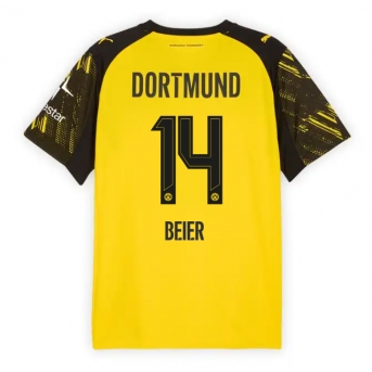 Billige Fotballdrakt Borussia Dortmund Maximilian Beier #14 Replika Hjemmedrakt 2025-26 Kortermet